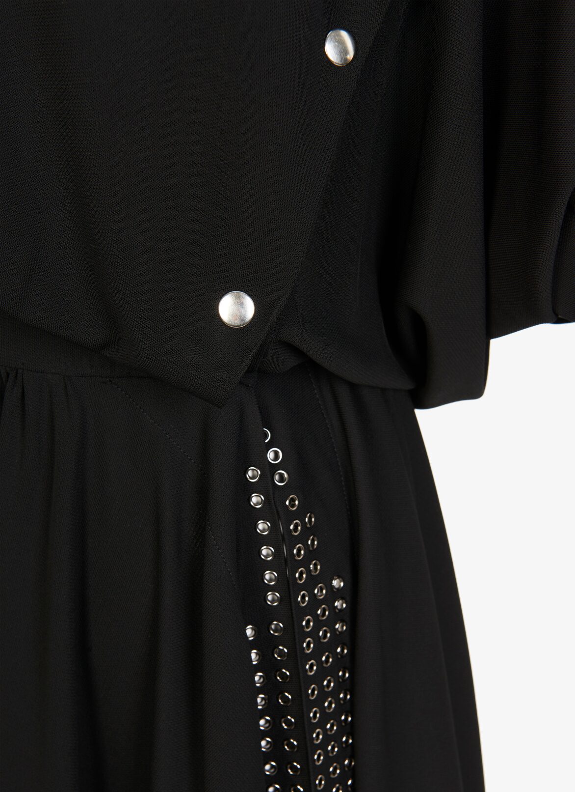 SHORT SLEEVE DRESS JERSEY FLUIDE BLACK ALAÏA BLACK SHORT SLEEVE DRESS JERSEY FLUIDE BLACK